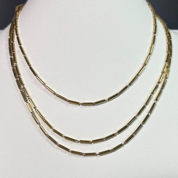 Monet MCM Gold-Tone 56" Tubular Chain Necklace & Matching Clip-On Ball Earrings - Picture 3 of 13